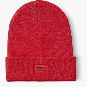 Happy Nation Ribbed Beanie Hat Red Lolli by Victoria’s Secret